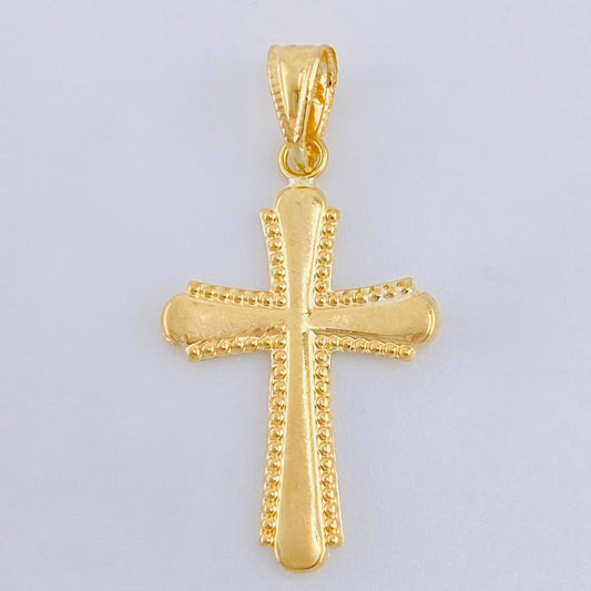 Dije Cruz Bordes Punteadas 0.9 g / 3.1 cm Oro Amarillo 18K