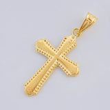 Dije Cruz Bordes Punteadas 0.9 g / 3.1 cm Oro Amarillo 18K