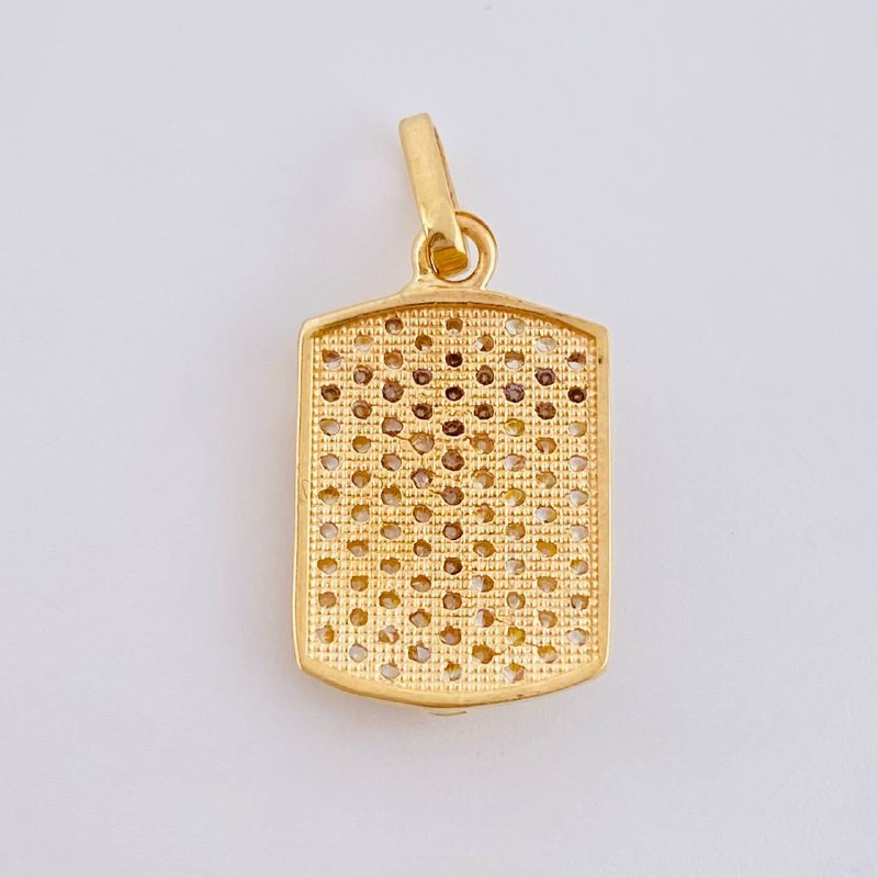 Dije Placa Cruz Cristo 2.25 g / 2.3 cm Dos Oros Amarillo Blanco 18K