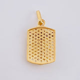 Dije Placa Cruz Cristo 2.25 g / 2.3 cm Dos Oros Amarillo Blanco 18K