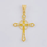 Dije Cruz Corazones 1.3 g / 3.3 cm Oro Amarillo 18K