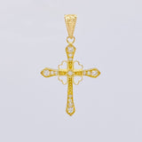Dije Cruz Corazones 1.3 g / 3.3 cm Oro Amarillo 18K