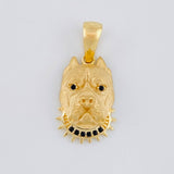 Dije Rostro Perro Mate 2.7 g / 2.5 cm Oro Amarillo 18K