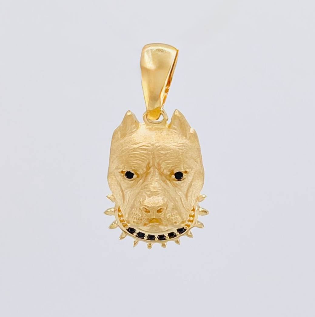 Dije Rostro Perro Mate 2.7 g / 2.5 cm Oro Amarillo 18K