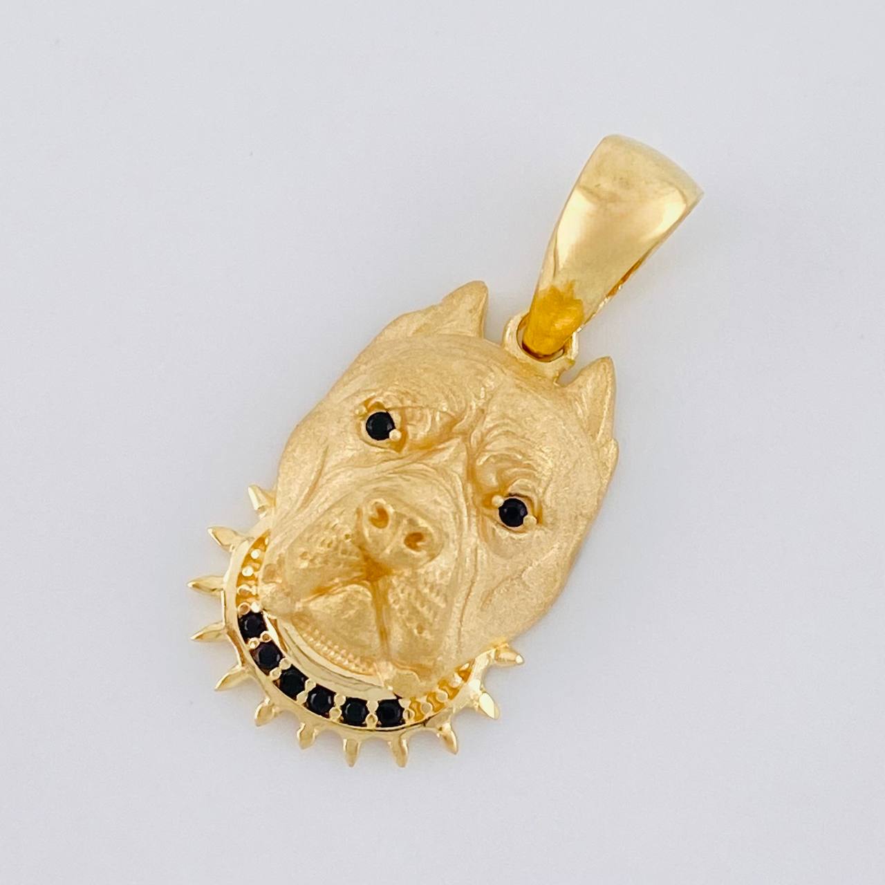 Dije Rostro Perro Mate 2.7 g / 2.5 cm Oro Amarillo 18K