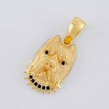 Dije Rostro Perro Mate 2.7 g / 2.5 cm Oro Amarillo 18K
