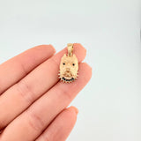 Dije Rostro Perro Mate 2.7 g / 2.5 cm Oro Amarillo 18K