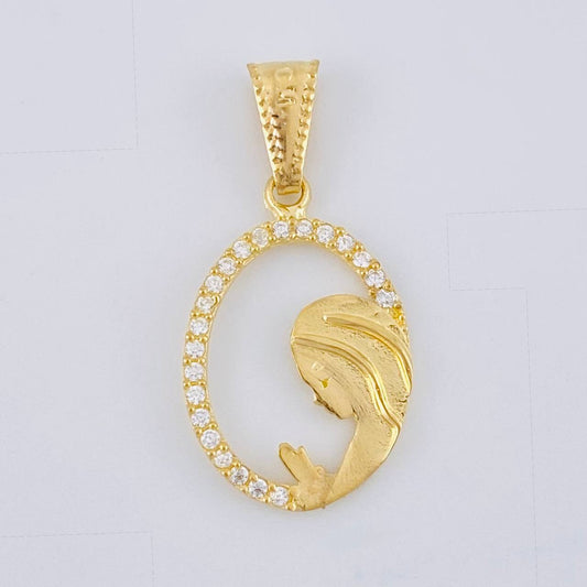 Dije Circulo Virgen Maria 1.05 g / 2.4 cm Oro Amarillo 18K