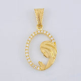 Dije Virgen Maria Circulo Floreado 1.1 g / 2.4 cm Oro Amarillo 18K
