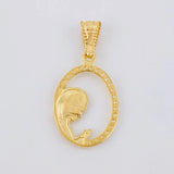 Dije Virgen Maria Circulo Floreado 1.1 g / 2.4 cm Oro Amarillo 18K