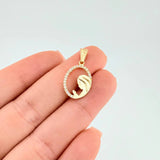 Dije Virgen Maria Circulo Floreado 1.1 g / 2.4 cm Oro Amarillo 18K