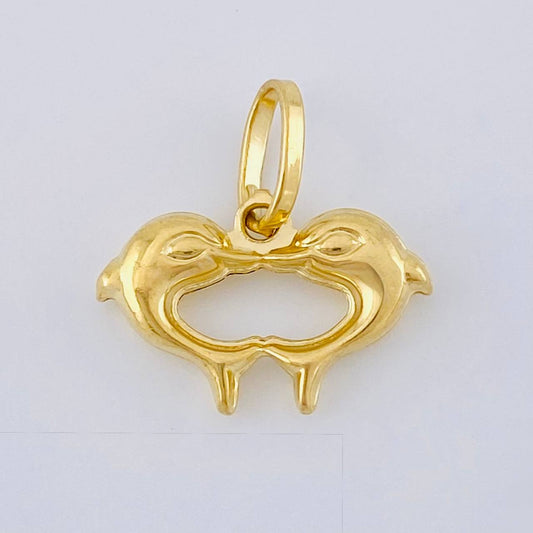 Dije Corazón De Delfines 0.95 g / 1.5 cm Oro Amarillo 18K