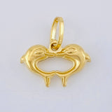 Dije Corazón De Delfines 0.95 g / 1.5 cm Oro Amarillo 18K