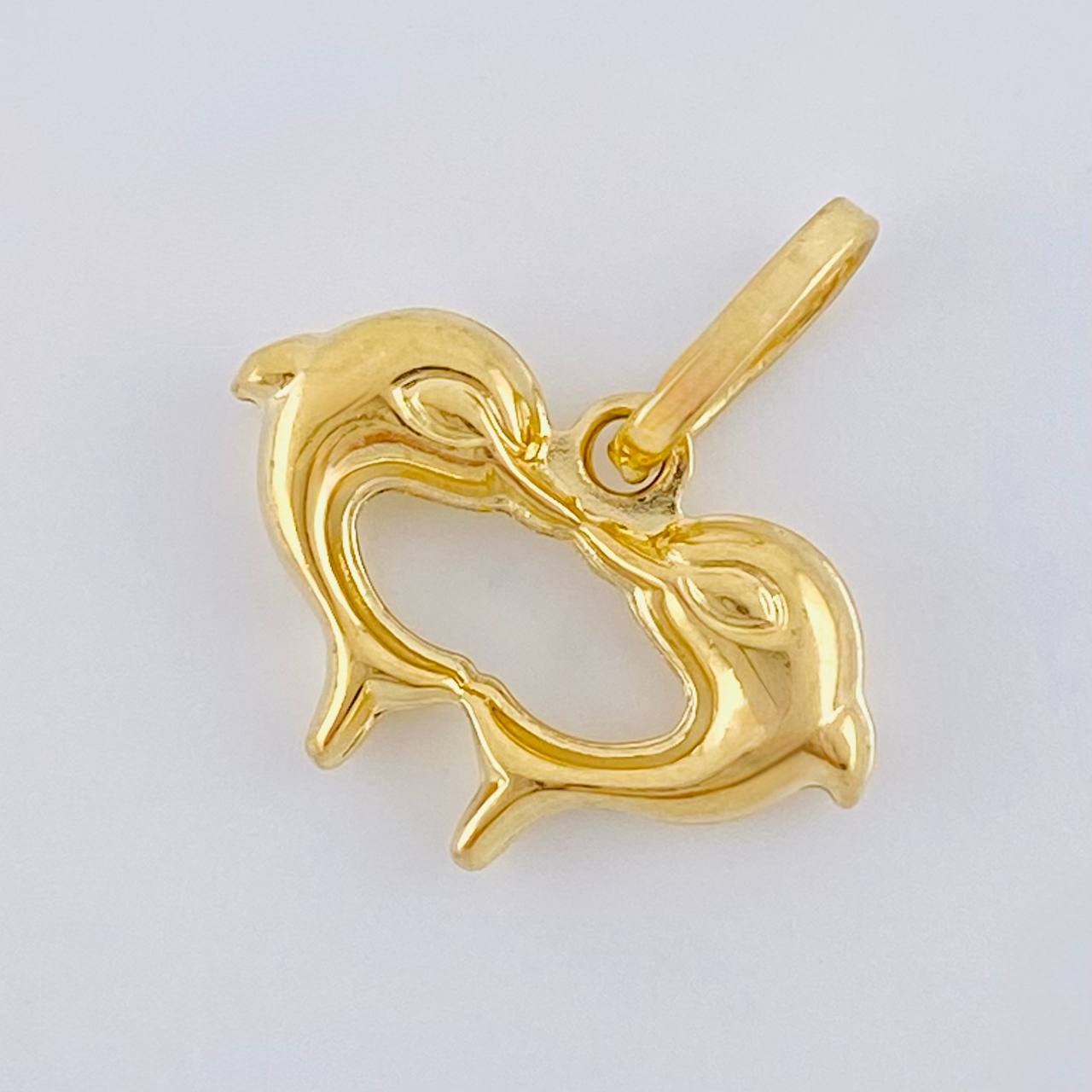 Dije Corazón De Delfines 0.95 g / 1.5 cm Oro Amarillo 18K