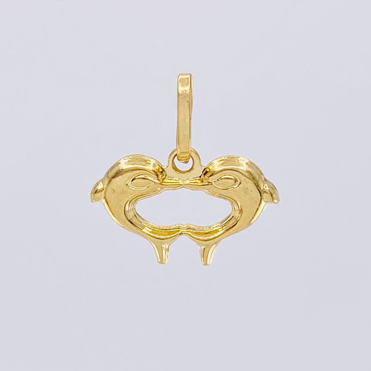 Dije Corazón De Delfines 0.95 g / 1.5 cm Oro Amarillo 18K