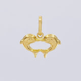 Dije Corazón De Delfines 0.95 g / 1.5 cm Oro Amarillo 18K