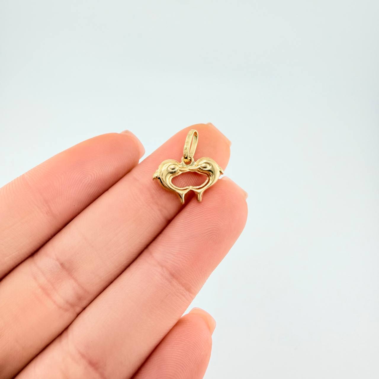 Dije Corazón De Delfines 0.95 g / 1.5 cm Oro Amarillo 18K