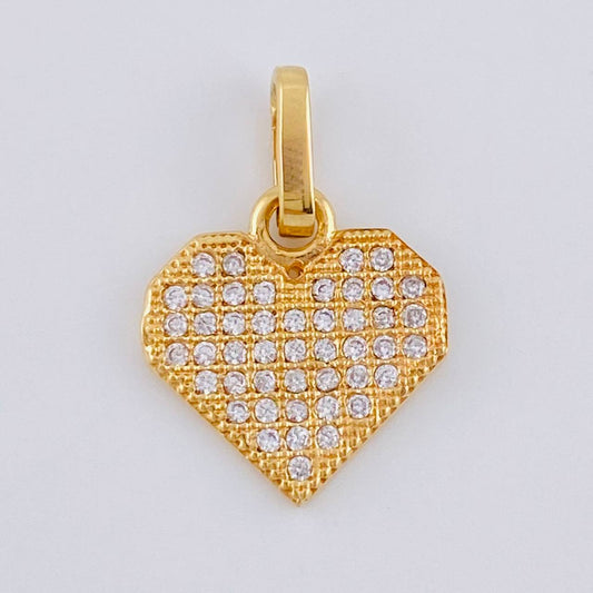 Dije Corazón Tupido 1.3 g / 1.7 cm Oro Amarillo 18K