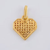 Dije Corazón Tupido 1.3 g / 1.7 cm Oro Amarillo 18K