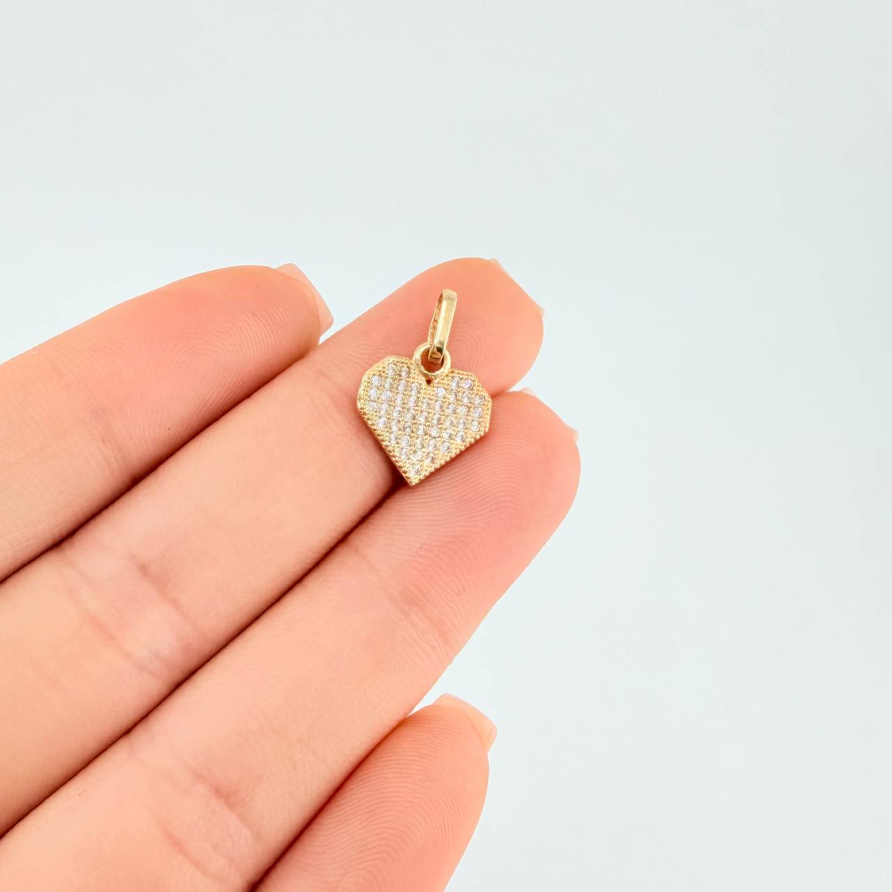 Dije Corazón Tupido 1.3 g / 1.7 cm Oro Amarillo 18K