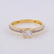 Anillo Solitario Tupido 2.6 g / T6 3/4 Dos Oros Amarillo Blanco 18K