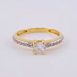 Anillo Solitario Tupido 2.6 g / T6 3/4 Dos Oros Amarillo Blanco 18K