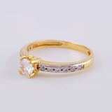 Anillo Solitario Tupido 2.6 g / T6 3/4 Dos Oros Amarillo Blanco 18K