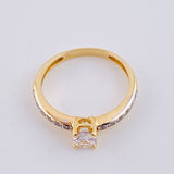Anillo Solitario Tupido 2.6 g / T6 3/4 Dos Oros Amarillo Blanco 18K