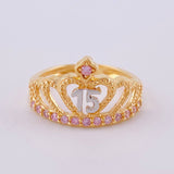Anillo 15´S 3.5 g / T7 1/4 Dos Oros Amarillo Blanco 18K