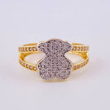 Anillo Oso Ts 3.75 g / T6 1/4 Dos Oros Amarillo Blanco 18K