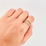 Anillo Corona Quinces 3.45 g / T7 Dos Oros Amarillo Blanco 18K