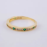 Anillo Carril Burbujas 1.8 g / T6 1/4 Oro Amarillo 18K