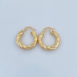 Candongas Mati 3.85gr / 2.4cm / Entorchada Oro Amarillo 18K &