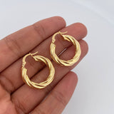 Candongas Mati 3.85gr / 2.4cm / Entorchada Oro Amarillo 18K &