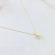 Set Cadena y Dije Aguja Trenzada + Piedra 1.3gr / 45cm / Oro Amarillo 18K (Oferta) ©