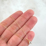 Set Cadena y Dije Aguja Trenzada + Piedra 1.3gr / 45cm / Oro Amarillo 18K (Oferta) ©