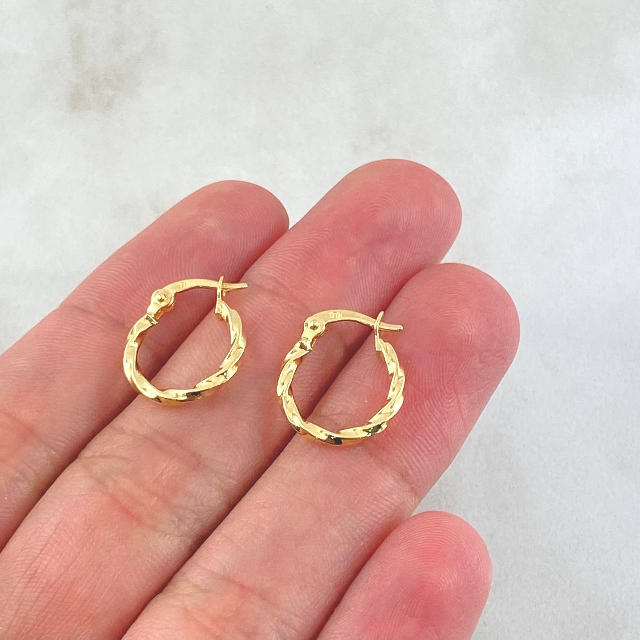 Candongas Kari 0.8gr / 1.4cm / Oro Amarillo 18K