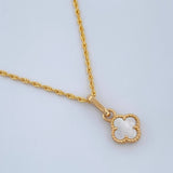 Set Cadena y Dije Lazo + Trebol 1.85gr / 50cm / Oro Amarillo 18K (Oferta) $