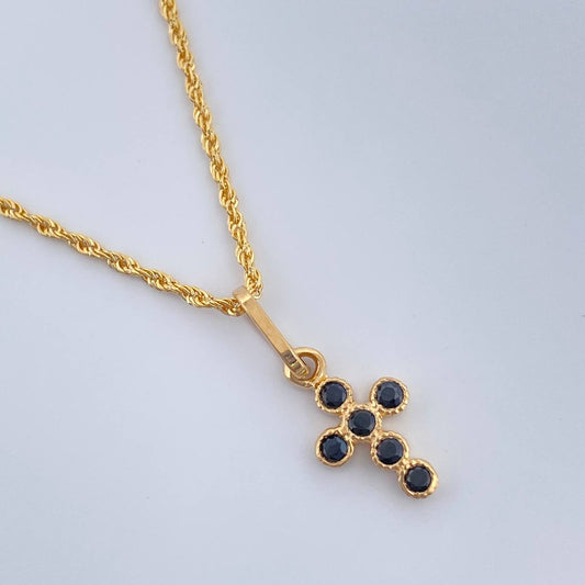 Set Cadena y Dije Lazo + Cruz 1.5gr / 45cm / Oro Amarillo 18K (Oferta) $
