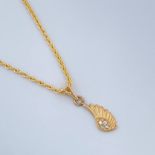 Set Cadena y Dije Lazo + Ala 1.35gr / 40.3cm / Oro Amarillo 18K (Oferta) $