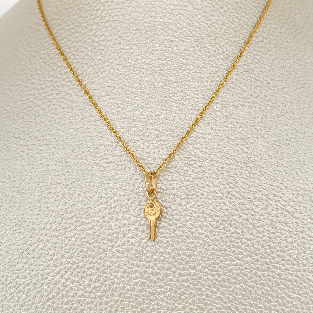 Set Cadena y Dije Lazo + Llave 1.4gr / 39.5cm / Oro Amarillo 18K (Oferta) $