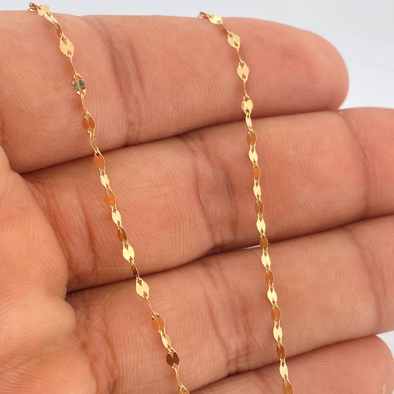 Set Cadena y Dije Flor Espejo + Virgen Milagrosa 1.55gr / 45cm / Oro Amarillo 18K (Oferta) $