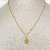 Set Cadena y Dije Flor Espejo + Virgen Milagrosa 1.55gr / 45cm / Oro Amarillo 18K (Oferta) $
