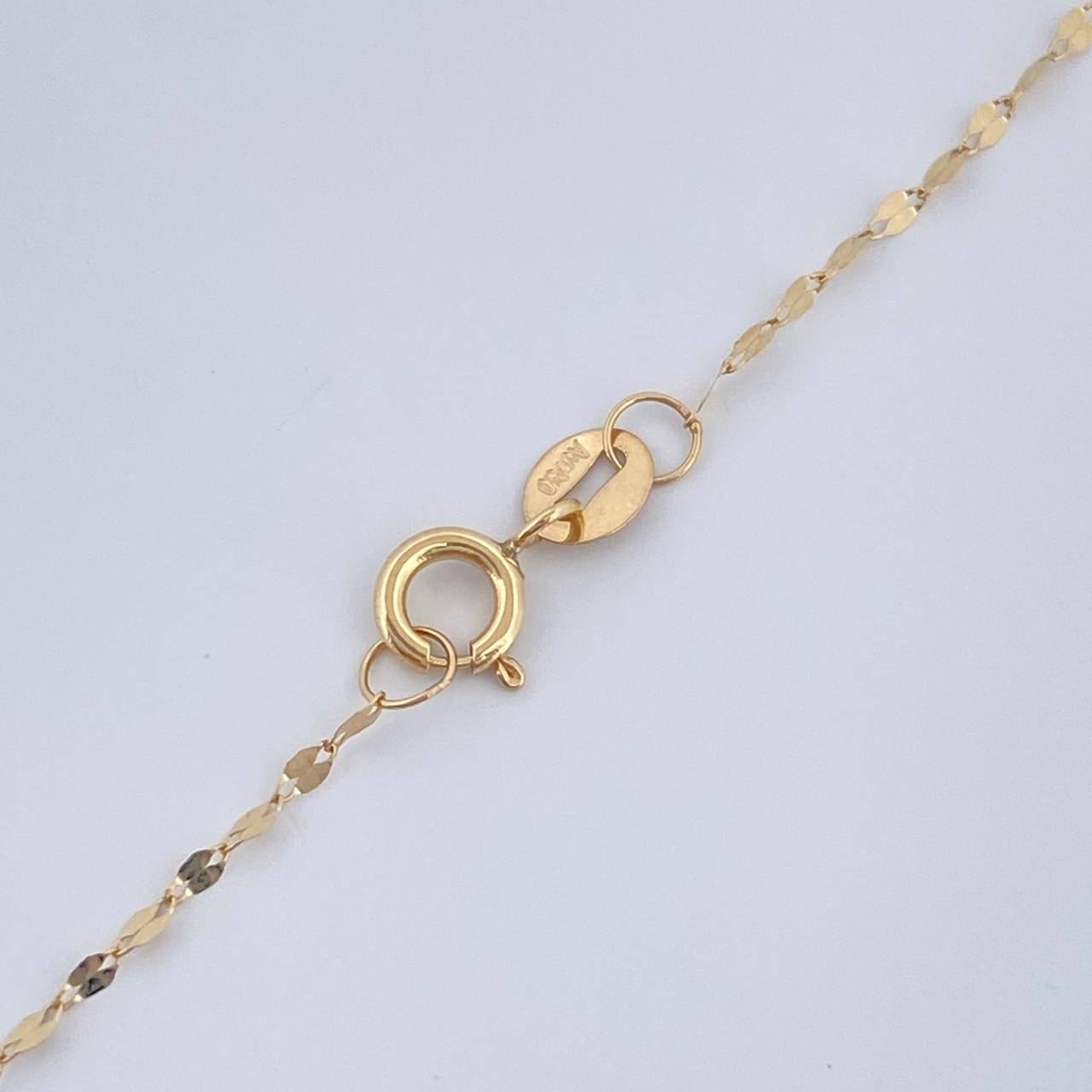 Set Cadena y Dije Flor Espejo + Corazon 0.8gr / 45cm / Oro Amarillo 18K  $