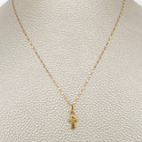 Set Cadena y Dije Flor Espejo + Cruz 0.6gr / 45cm / Oro Amarillo 18K $