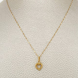 Set Cadena y Dije Flor Espejo + Silueta Corazon 0.75gr / 45cm / Oro Amarillo 18K $
