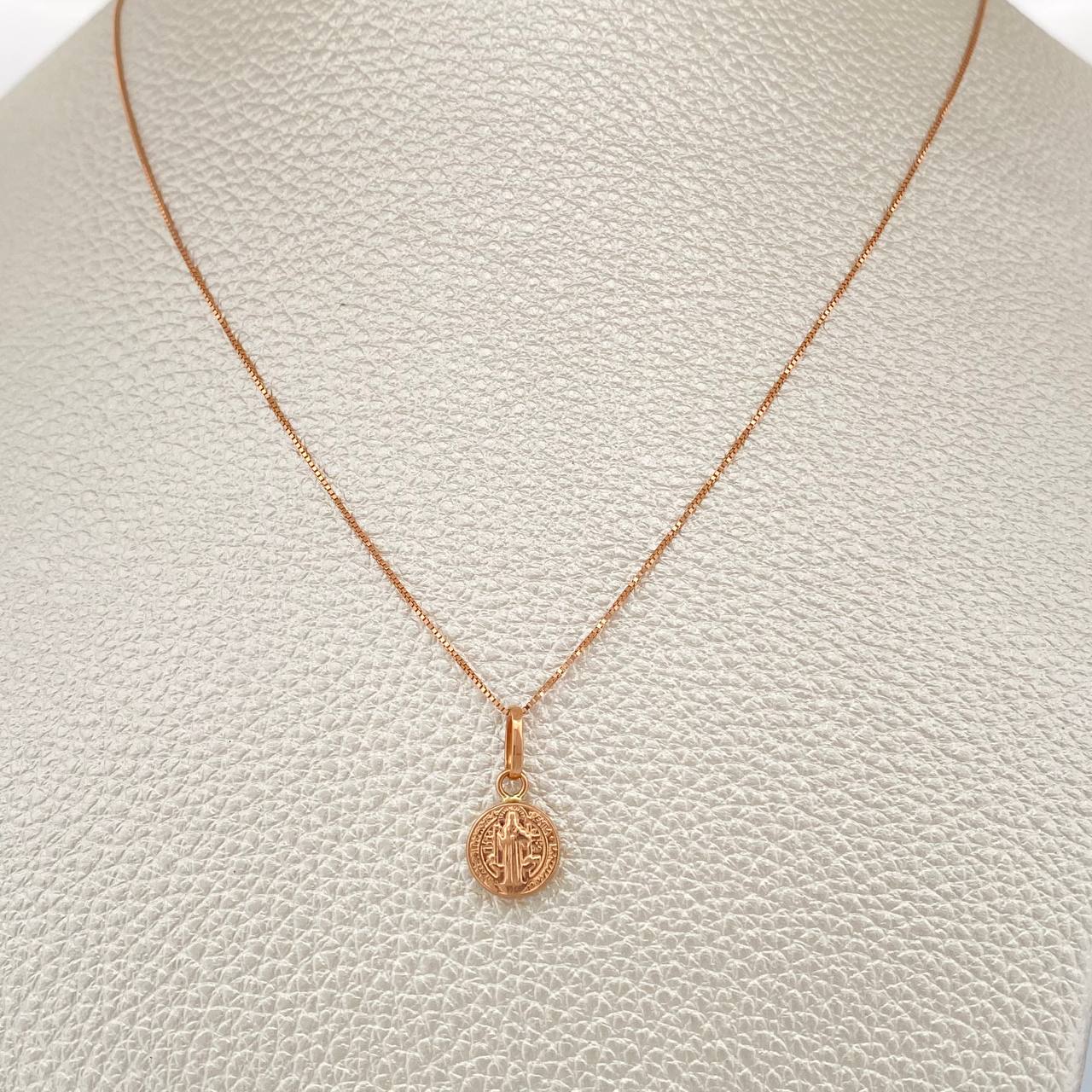 Set Cadena y Dije Veneciana + San Benito 1.65gr / 45.4cm / Oro Rosa 18K (Oferta) $