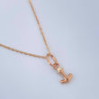 Set Cadena y Dije Aro Seguido + Ancla 1.15gr / 45cm / Oro Rosa 18K (Oferta) $