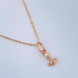 Set Cadena y Dije Aro Seguido + Ancla 1.15gr / 45cm / Oro Rosa 18K (Oferta) $