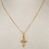 Set Cadena y Dije Aro Seguido + Cruz 1.35gr / 45.3cm / Oro Rosa 18K (Oferta) $